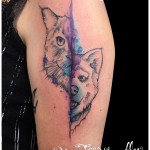 Tatouage chien chat aquarelle