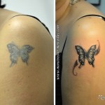 Rafraîchissement et modification de tatouage - Papillon