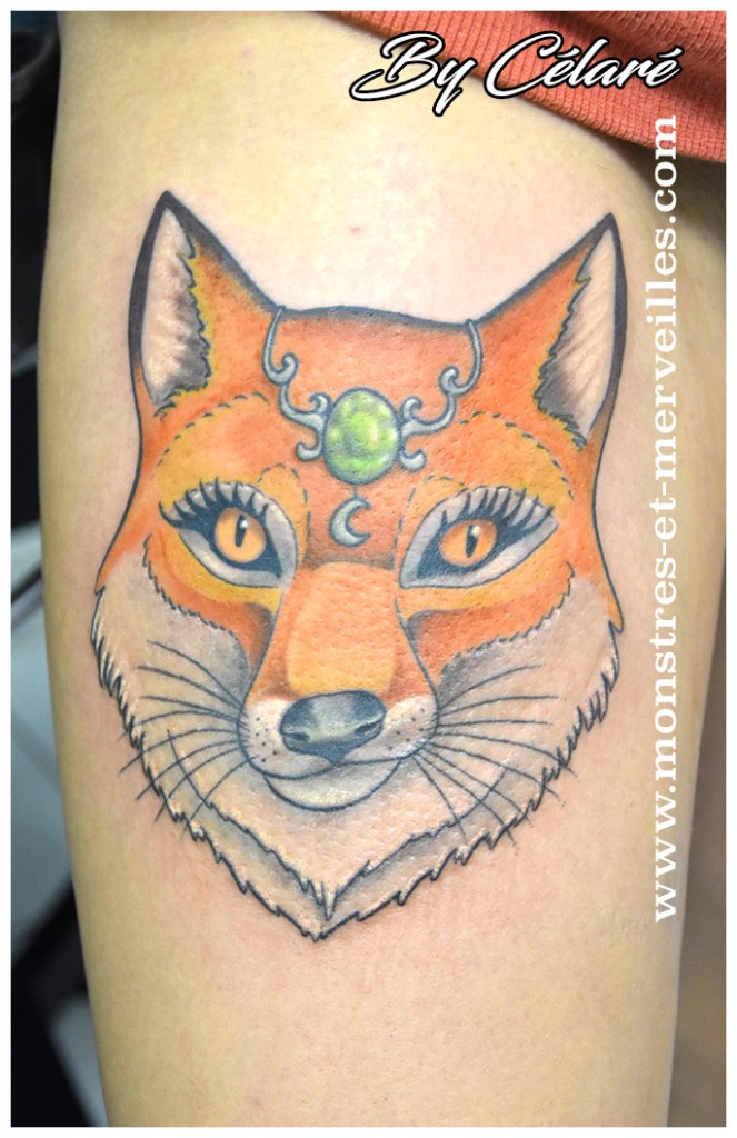 Tatouage new school renarde