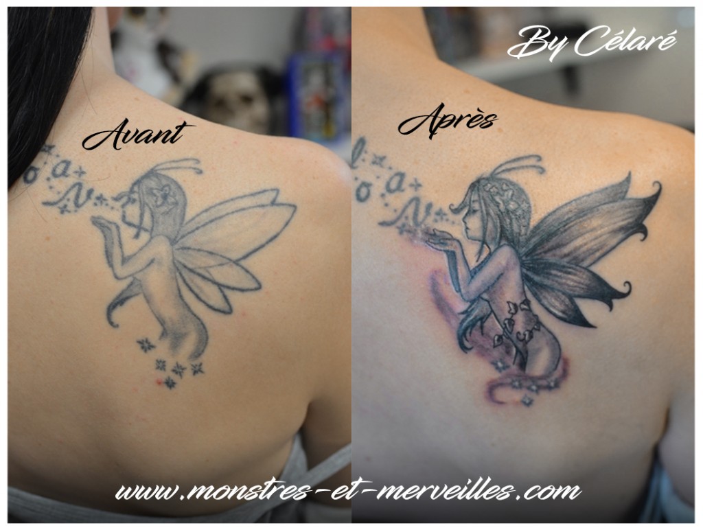 Tatouage recouvrement fée