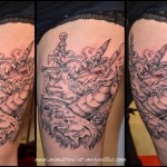 Tatouage dragon cuisse