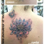 Tatouage recouvrement lotus