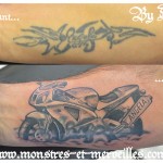 Tatouage recouvrement moto