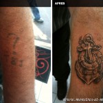 Tatouage de recouvrement - Ancre marine