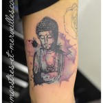 Tatouage de bouddha aquarelle