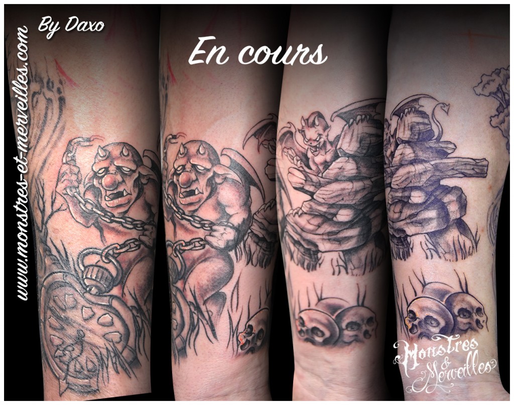 Tatouage démons gargouilles
