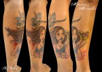 Tatouage de jeune fille et lys