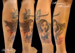 Tatouage de jeune fille et lys