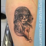 Tatouage de catrina voile dentelle