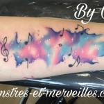 Tatouage aquarelle musique