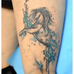 Tatouage cheval aquarelle